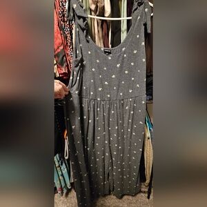 EUC Torrid Charcoal Knit Wide Leg Jumper with Floral Accents Sz 2